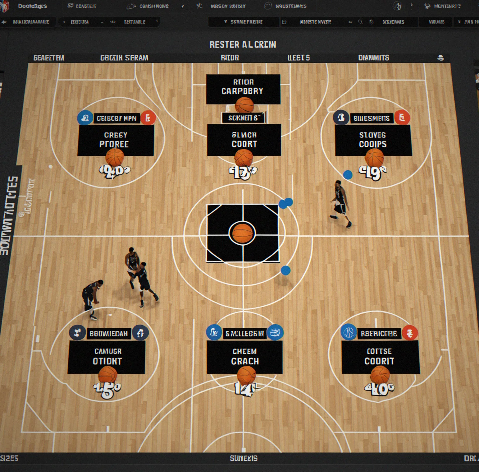 Roster screen showing all 15 players, their salaries and how much cap space is left