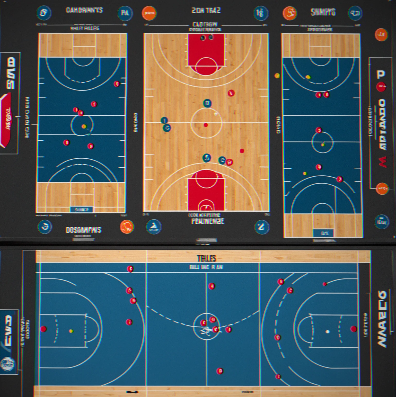 Shot chart showing how often shots go in from different spots and against different defenses