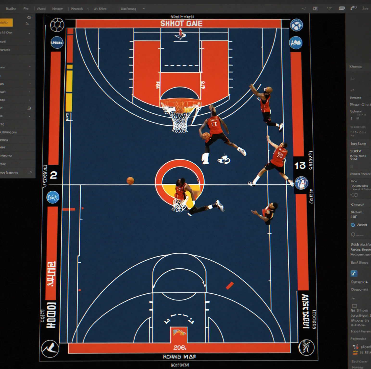 Shot chart heat map showing field goal percentaegs broken down by distance, how close the defender is, and what kind of coverage it was