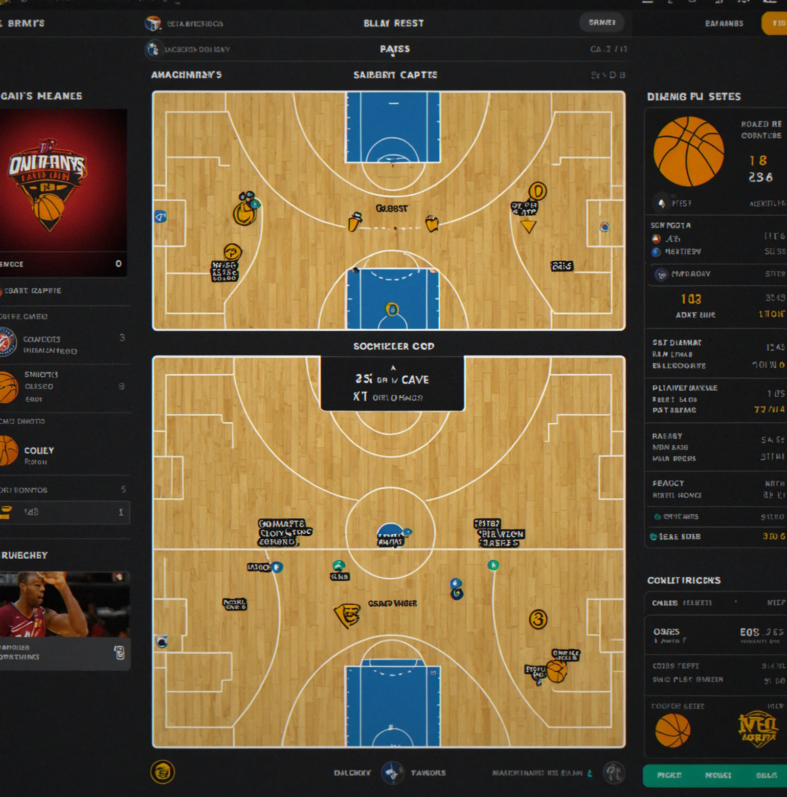 Roster management screen showing player salaries and salary cap remaining
